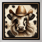 Blonde Country Cow Girl Funny Poster (Vorne)