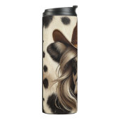 Blonde Country Cow Girl Funny Thermosbecher (Nach links gedreht)