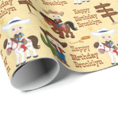 Blonde Cowgirl Personalisiert Wrapping Paper Geschenkpapier (Rolleneckpunkt)