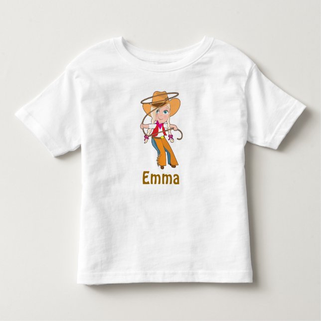 Blonde Cowgirl Shirt mit Name (Vorderseite)