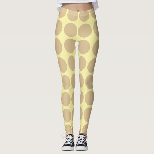 Blonde Cream Neutral Dots Leggings (Vorderseite)
