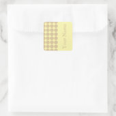 Blonde Cream Neutral Punkte mit Namenstext Quadratischer Aufkleber (Tasche)