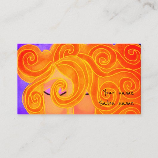 Blonde Curls Hair Stylist Business Card Visitenkarte (Vorderseite)
