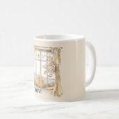 Blonde Damen-Sonnenblumen-Pullover Kaffeetasse (VorderseiteRechts)