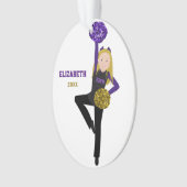 Blonde DanceLine Black & PurpleAcrylschmuck Ornament (Vorderseite)