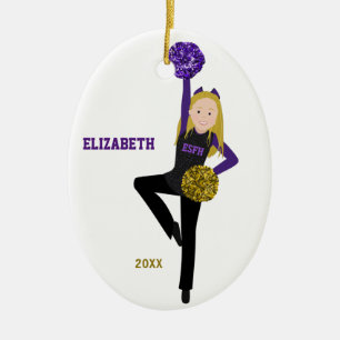 Blonde DanceLine in Schwarz und Lila Keramik Orame Ornament