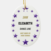 Blonde DanceLine in Schwarz und Lila Keramik Orame Ornament (Hinten)