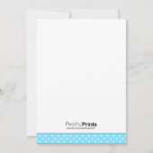 Blonde Dancing Freude blauer, moderne Babydusche Einladung (Rückseite)