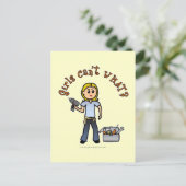 Blonde Do-it-Yourself Diva Postkarte (Stehend Vorderseite)