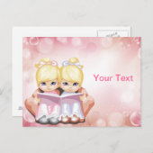 Blonde Doppelmädchen-Postkarte Postkarte (Vorne/Hinten)