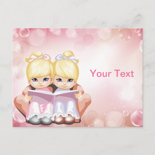 Blonde Doppelmädchen-Postkarte Postkarte (Vorderseite)