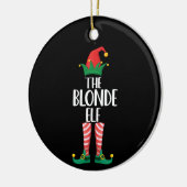 Blonde Elf Matching Familienweihnachtself Keramik Ornament (Links)