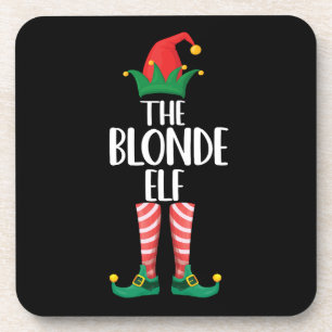 Blonde Elfe passend zur Familien-Weihnachtsfeier-E Getränkeuntersetzer