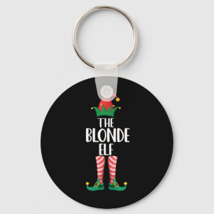 Blonde Elfe passend zur Familien-Weihnachtsfeier-E Schlüsselanhänger