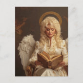 Blonde Engelsfrau mit Buch Postkarte (Vorderseite)