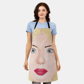Blonde Face Line Kunst- und Ölgemälde Schürze (Getragen)