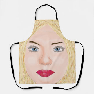 Blonde Face Line Kunst- und Ölgemälde Schürze