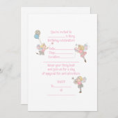 Blonde Fairies Einladung zum Geburtstag (Vorne/Hinten)