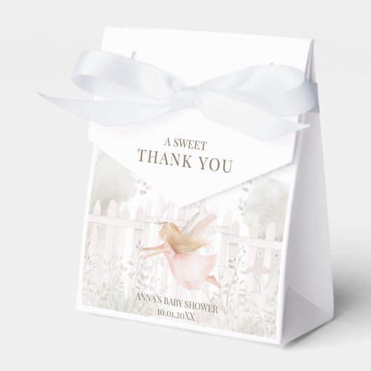 Blonde Fairy Baby Dusche Vielen Dank Geschenkschachtel (Vorderseite)