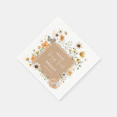 Blonde Fairy Fall Wildblume 1. Geburtstag Party Serviette (Ecke)