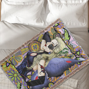 Blonde Fairy Floral Lila Decke