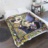 Blonde Fairy Floral Lila Fleecedecke