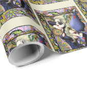 Blonde Fairy Floral Lila Geschenkpapier (Rolleneckpunkt)