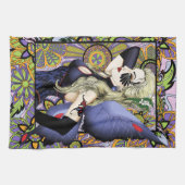 Blonde Fairy Floral Lila Geschirrtuch (Horizontal)
