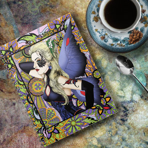 Blonde Fairy Floral Lila Notizblock