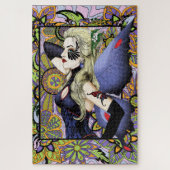 Blonde Fairy Floral Lila Puzzle (Vertikal)