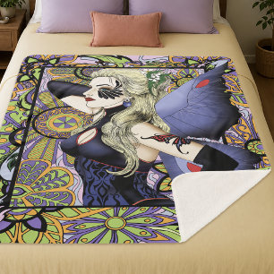 Blonde Fairy Floral Lila Sherpadecke