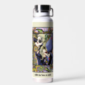 Blonde Fairy Floral Lila Trinkflasche (Rückseite)