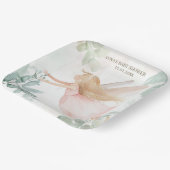 Blonde Fairy Girl Baby Dusche Pappteller (Gewinkelt)