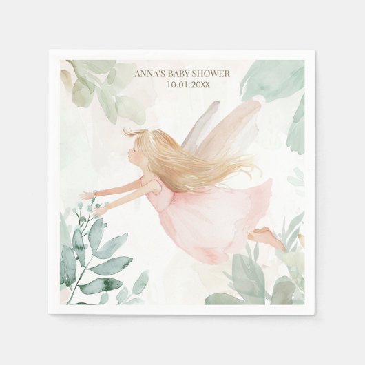 Blonde Fairy Girl Baby Dusche Serviette (Vorderseite)