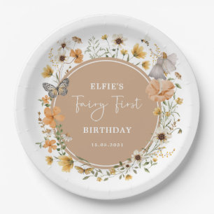 Blonde Fairy Princess Fall Wildblume Geburtstag Pappteller