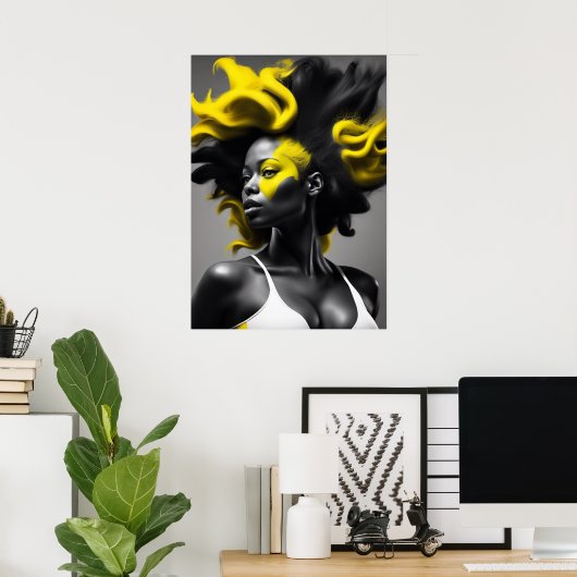 Blonde Farbe für Schwarzes Haar Poster (Heimbüro)