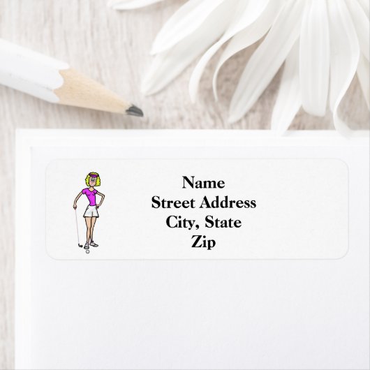 Blonde Female Golfer Rücksendeadresse (Insitu)