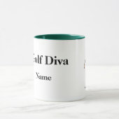 Blonde Female Golfer Tasse (Zentrum)