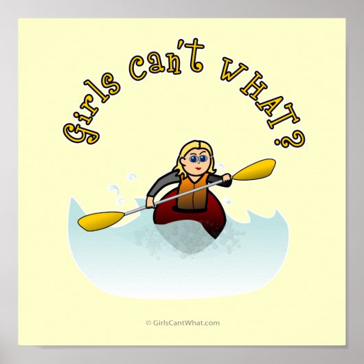 Blonde Female Kayaker Poster (Vorne)