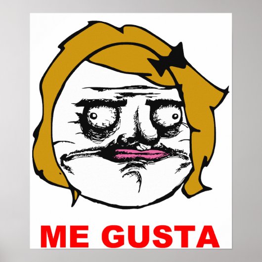 Blonde Female Me Gusta Comic Rage Face Meme Poster (Vorne)