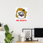 Blonde Female Me Gusta Comic Rage Face Meme Poster (Heimbüro)