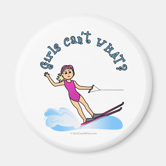 Blonde Female Water Skier Magnet (Vorne)
