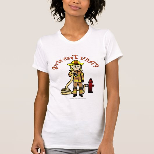 Blonde Feuerwehrmädchen T-Shirt (Vorderseite)