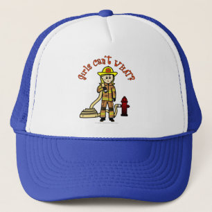 Blonde Feuerwehrmädchen Truckerkappe