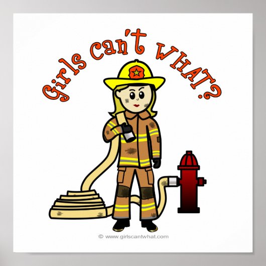 Blonde Firefighter Girl Poster (Vorne)