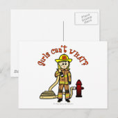 Blonde Firefighter Girl Postkarte (Vorne/Hinten)