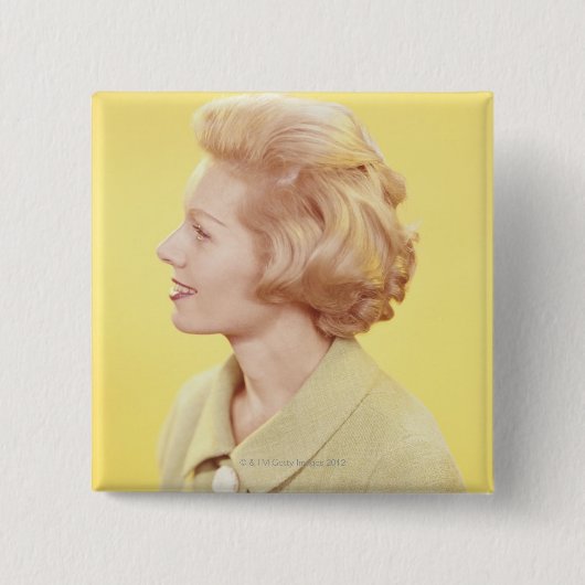 Blonde Frau 2 Button (Vorderseite)