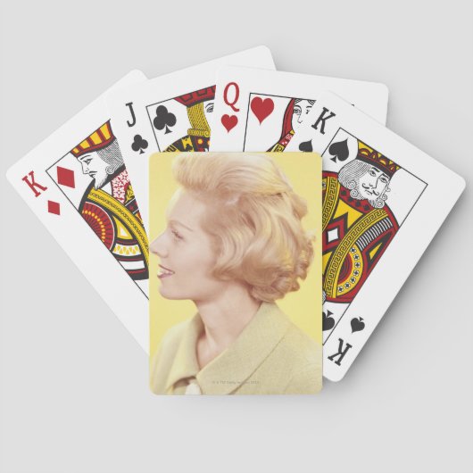 Blonde Frau 2 Spielkarten (Rückseite)