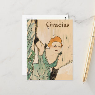 Blonde Frau, Gracias, Text ändern Postkarte