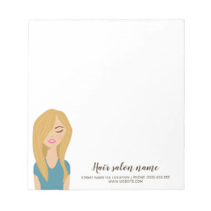 Blonde Frau Illustration Friseursalon Schönheitssa Notizblock